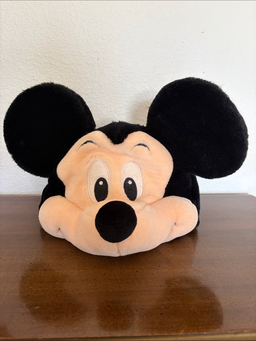 Vintage Mickey Mouse Plush Hat Disney World Velcro back Kid Size